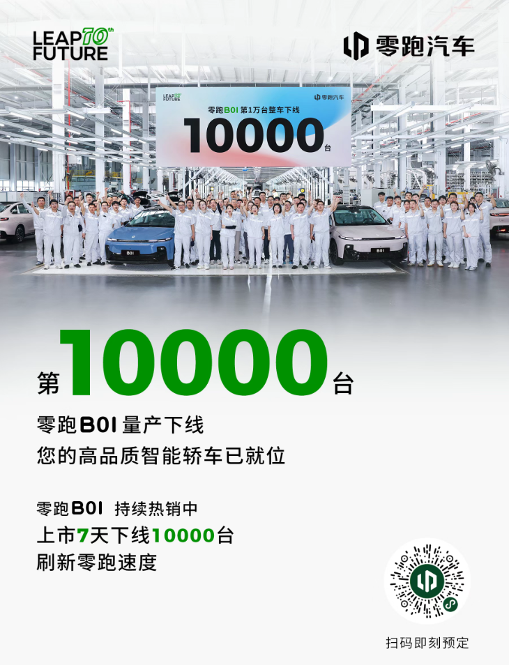 Leapmotor Celebrates Production of 10,000th B01 Electric Car